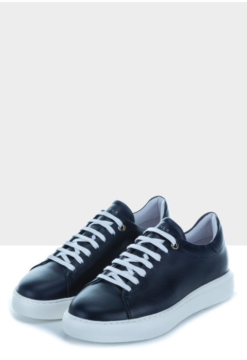 Navy gladleren Vito sneaker
