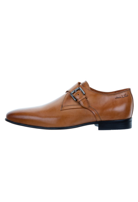Cognac gladleren Sanremo gespschoen