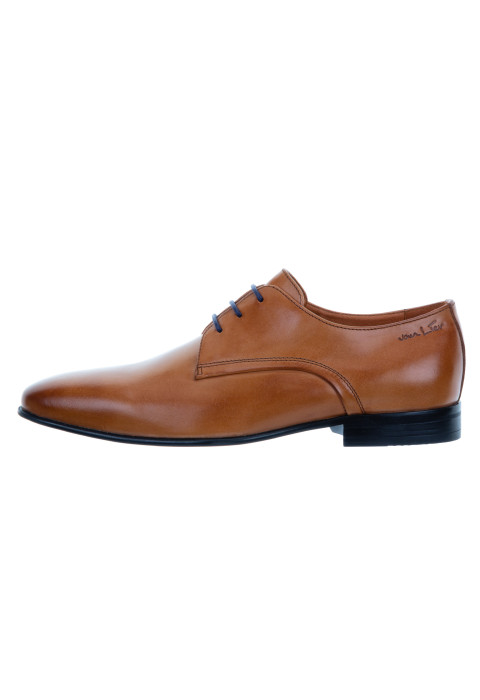 Cognac gladleren Sanremo veterschoen