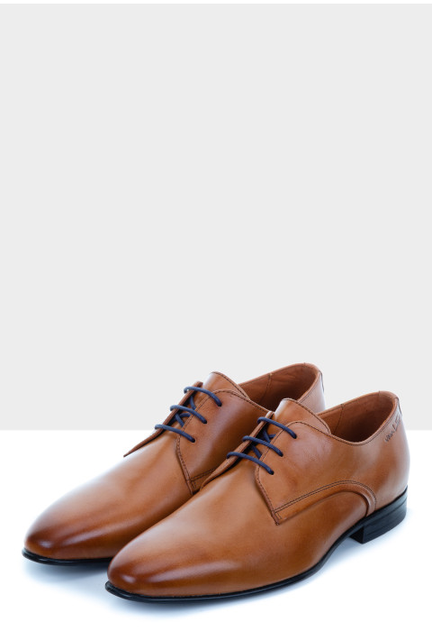 Cognac gladleren Sanremo veterschoen