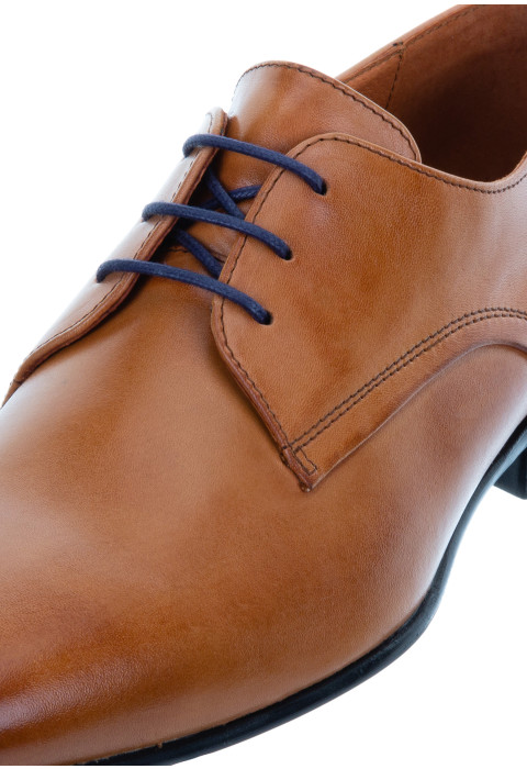 Cognac gladleren Sanremo veterschoen