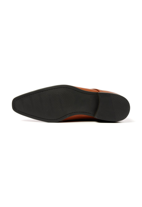 Cognac gladleren Sanremo halfhoge veterschoen