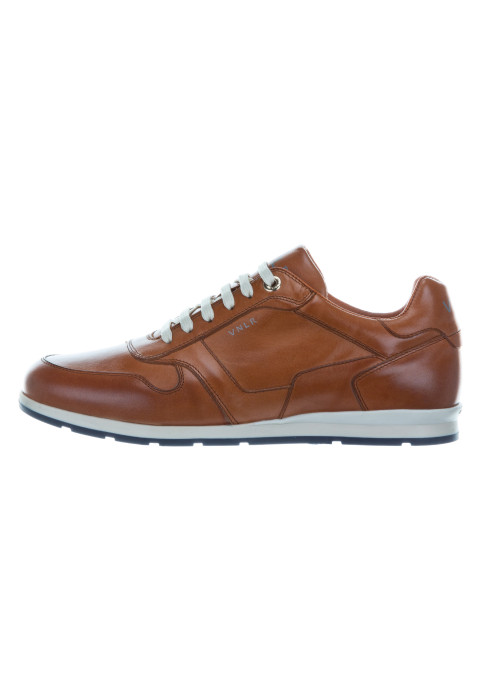Cognac gladleren Davinci sneaker