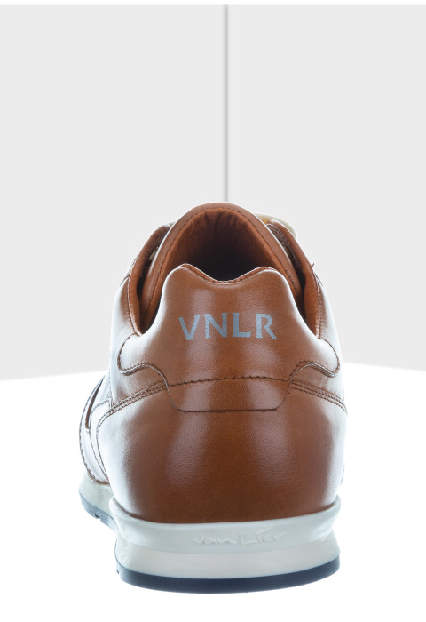 Cognac gladleren Davinci sneaker