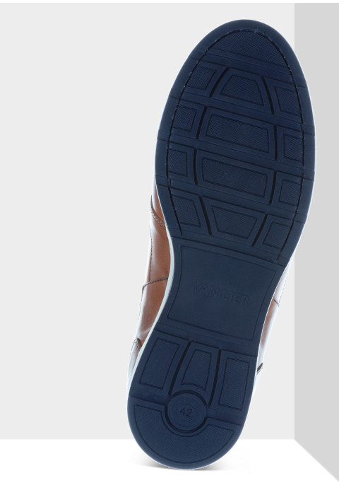 Cognac gladleren Davinci sneaker