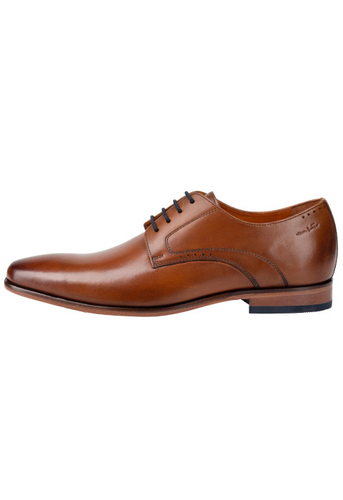 Cognac gladleren Goliad veterschoen