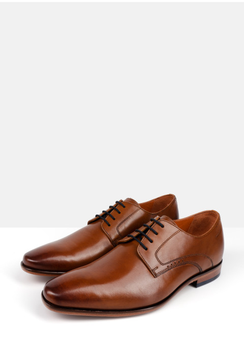 Cognac gladleren Goliad veterschoen