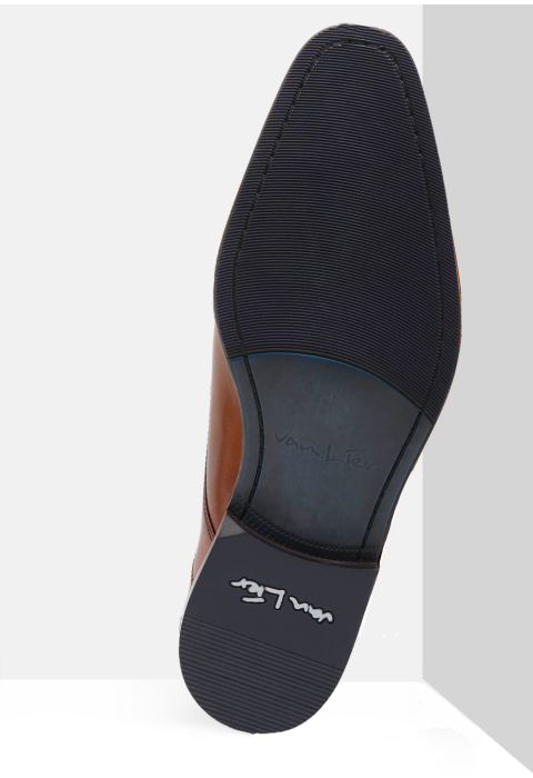 Cognac gladleren Goliad veterschoen
