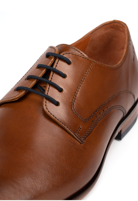 Cognac gladleren Goliad veterschoen
