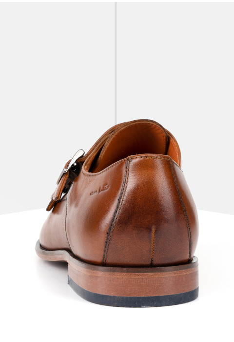 Cognac gladleren Goliad gespschoen