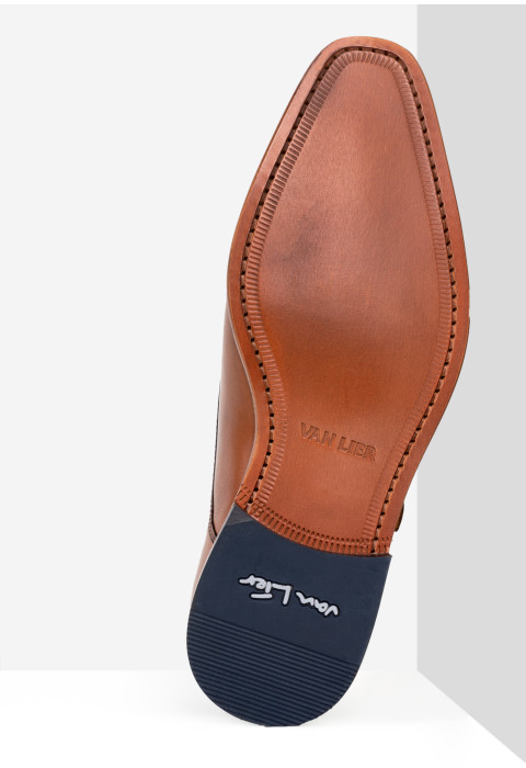 Cognac gladleren Goliad gespschoen