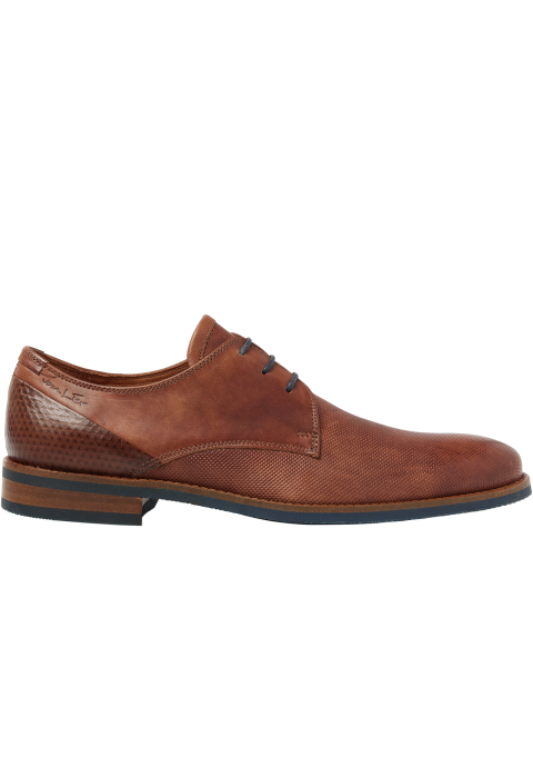 Licht cognac gladleren Sabinus veterschoen
