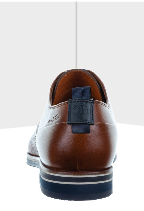  Bruin cognac gladleren Sabinus veterschoen