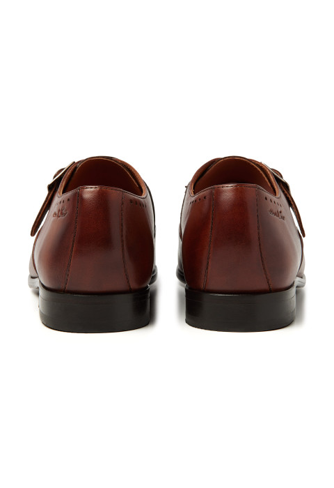 Cognac gladleren Egeus gespschoen