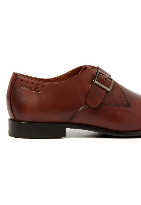 Cognac gladleren Egeus gespschoen