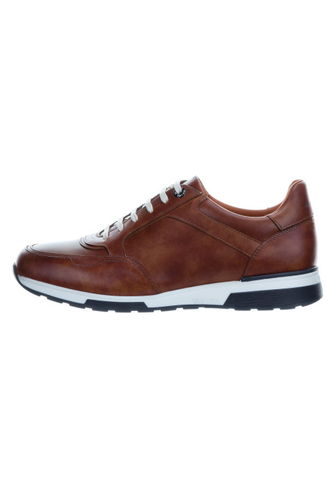Cognac gladleren Positano sneaker