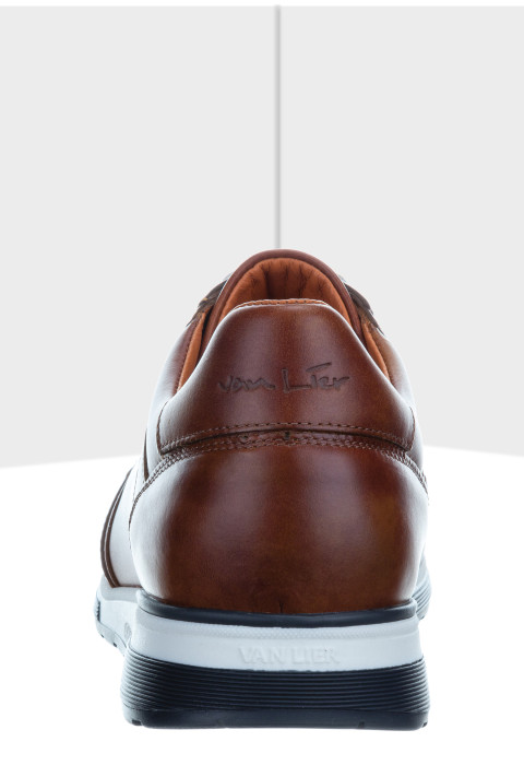 Cognac gladleren Positano sneaker