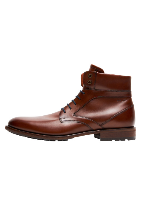Cognac gladleren Henry boot