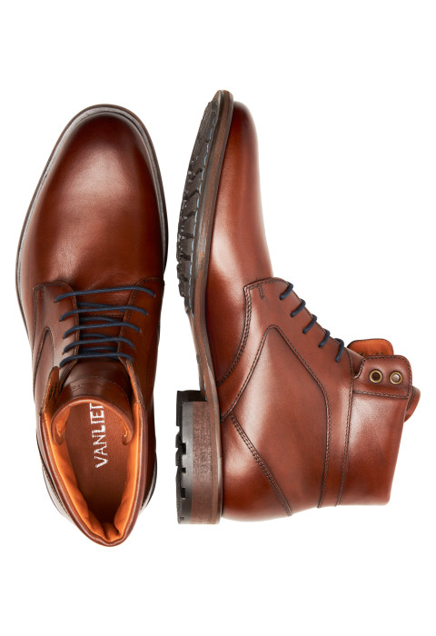Cognac gladleren Henry boot
