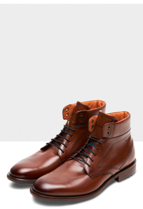 Cognac gladleren Henry boot