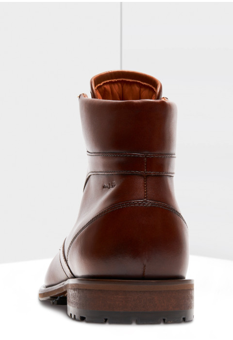 Cognac gladleren Henry boot