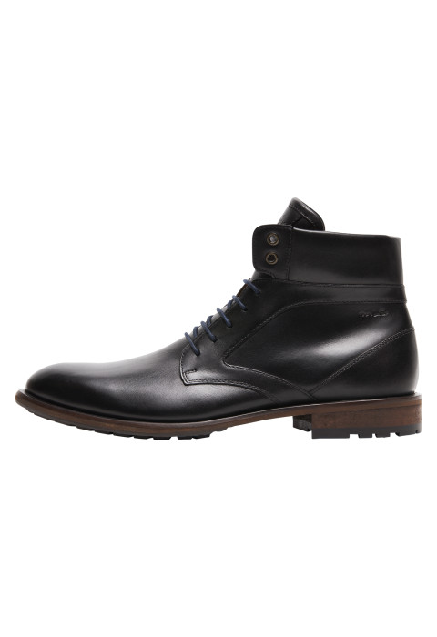 Zwart gladleren Henry boot