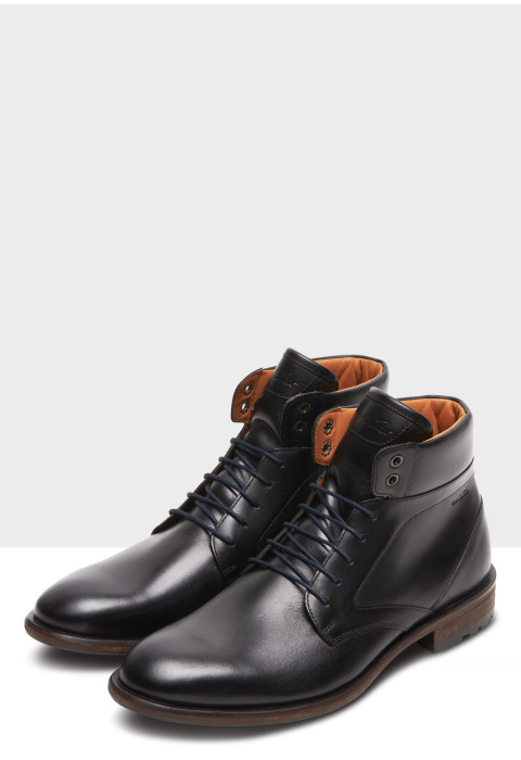 Zwart gladleren Henry boot