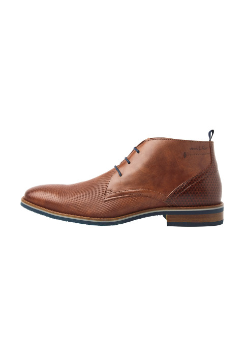 Licht cognac gladleren Amalfi halfhoge veterschoen