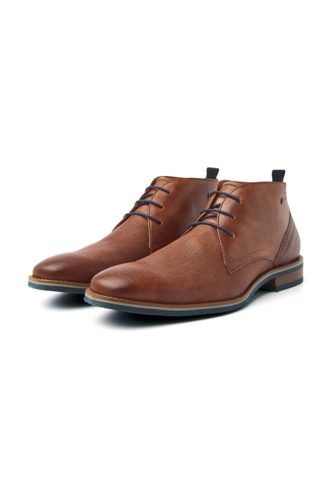 Licht cognac gladleren Amalfi halfhoge veterschoen