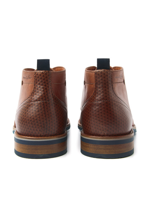 Licht cognac gladleren Amalfi halfhoge veterschoen