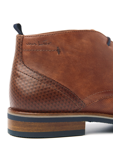 Licht cognac gladleren Amalfi halfhoge veterschoen