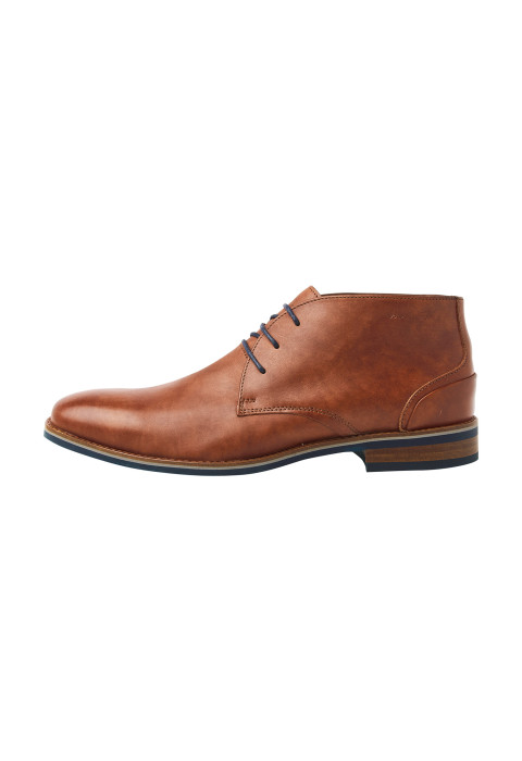 Licht cognac gladleren Amalfi halfhoge veterschoen