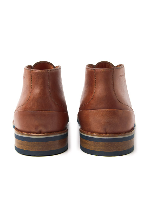 Licht cognac gladleren Amalfi halfhoge veterschoen