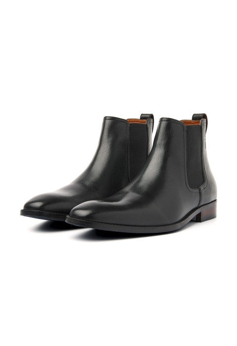 Zwart gladleren Bregenz chelsea boot