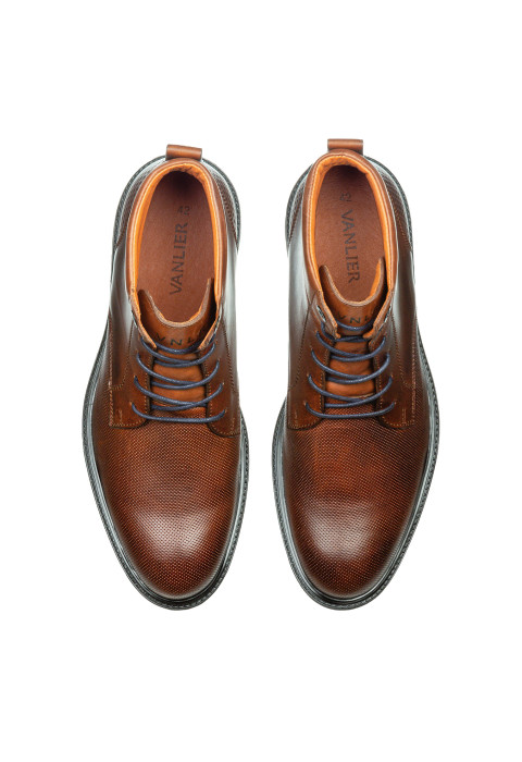 Bruin cognac gladleren Bern boot