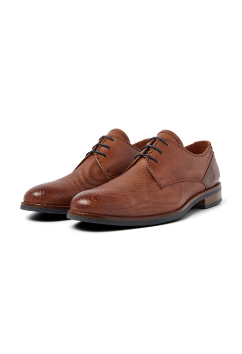 Licht cognac gladleren Sabinus veterschoen