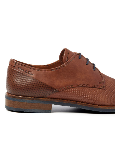 Licht cognac gladleren Sabinus veterschoen