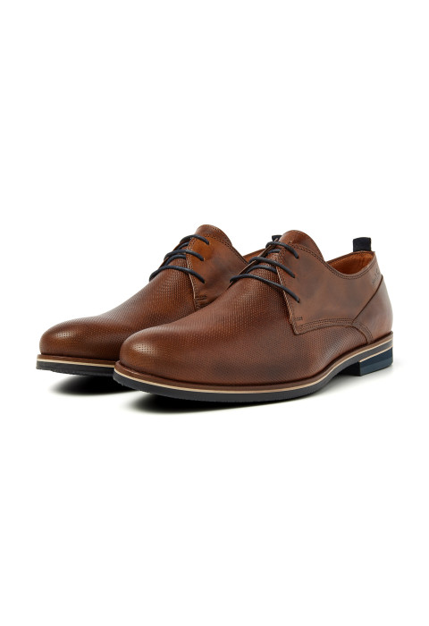 Bruin cognac gladleren Sabinus veterschoen