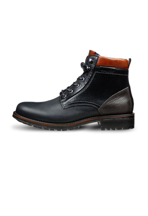 Navy gladleren Fritz boot