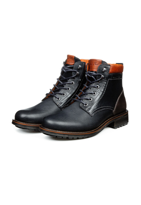 Navy gladleren Fritz boot