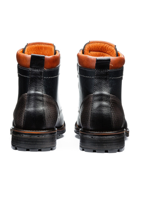 Navy gladleren Fritz boot