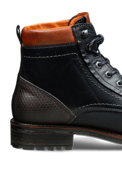 Navy gladleren Fritz boot