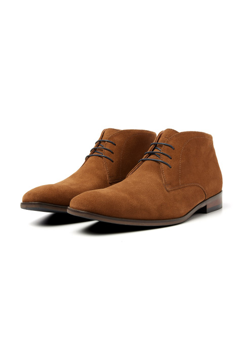 Cognac suède Konstanz halfhoge veterschoen
