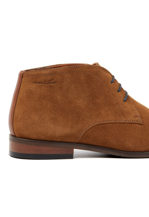 Cognac suède Konstanz halfhoge veterschoen