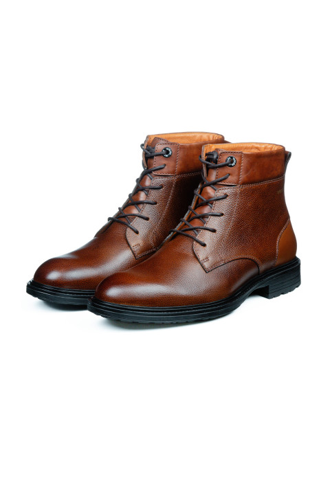 Bruin cognac gladleren Bern boot