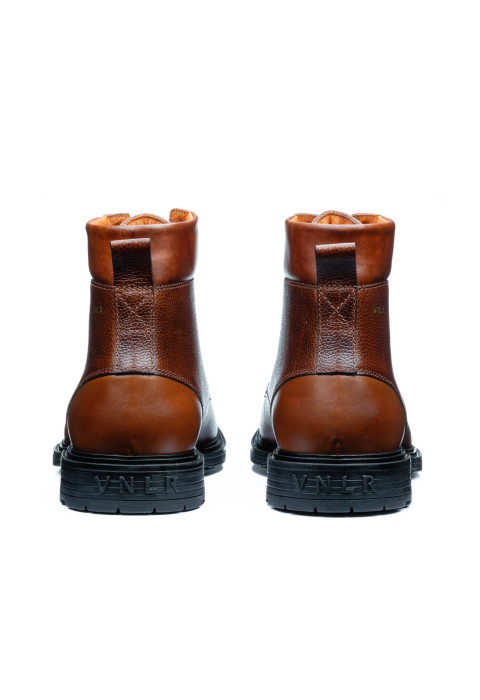 Bruin cognac gladleren Bern boot