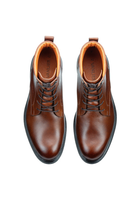 Bruin cognac gladleren Bern boot