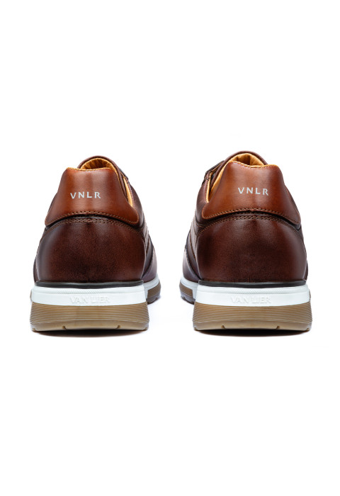 Cognac gladleren Positano sneaker