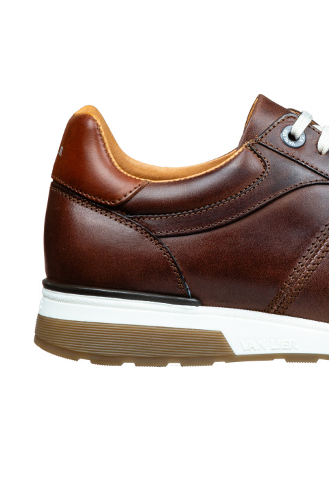 Cognac gladleren Positano sneaker