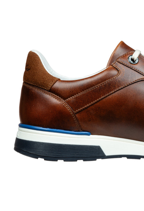 Bruin cognac gladleren Positano sneaker
